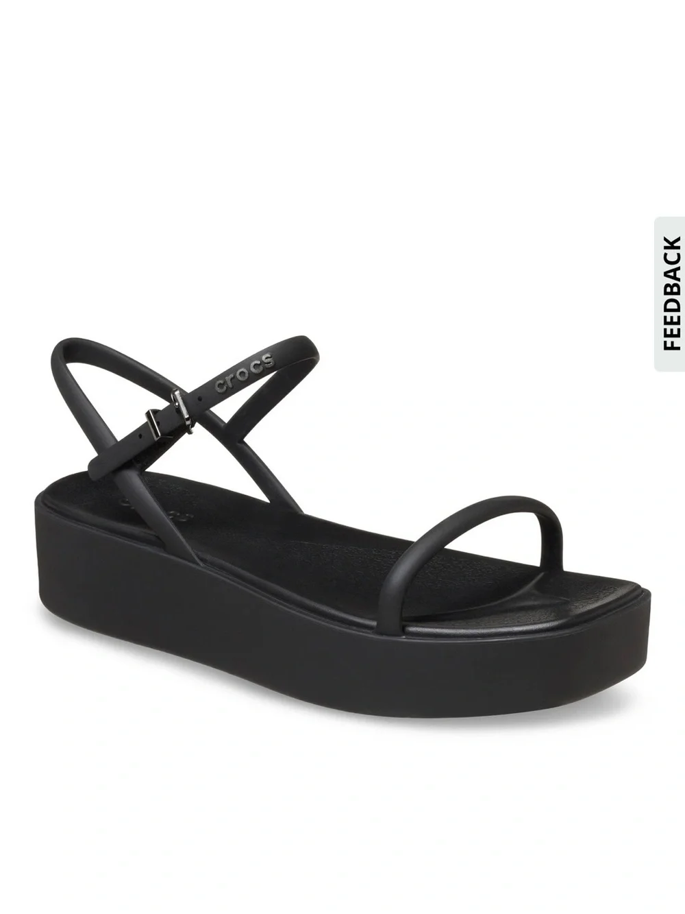 CROCS Black Platform Miami Strappy Sandals
